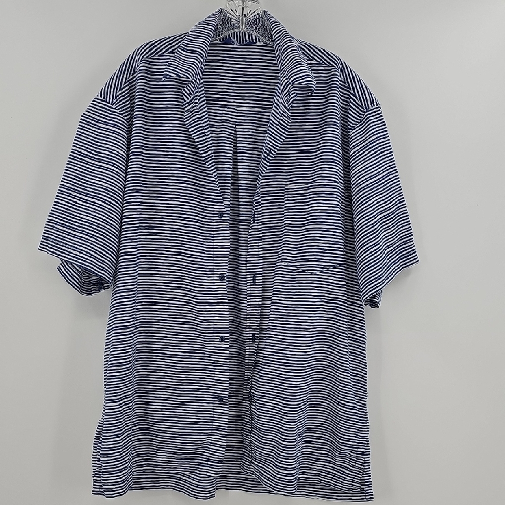 Three Islands Striped Short Sleeve Shirt Size XXL